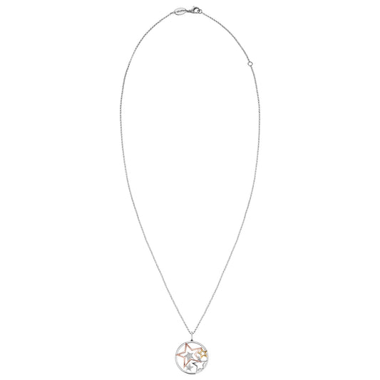 ENGELSRUFER SILVER TRICOLOUR STARS NECKLACE