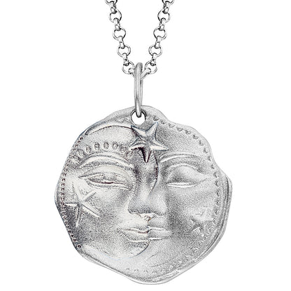 ENGELSRUFER SILVER SUN MOON & STARS COIN NECKLACE