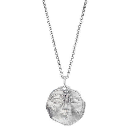 ENGELSRUFER SILVER SUN MOON & STARS COIN NECKLACE