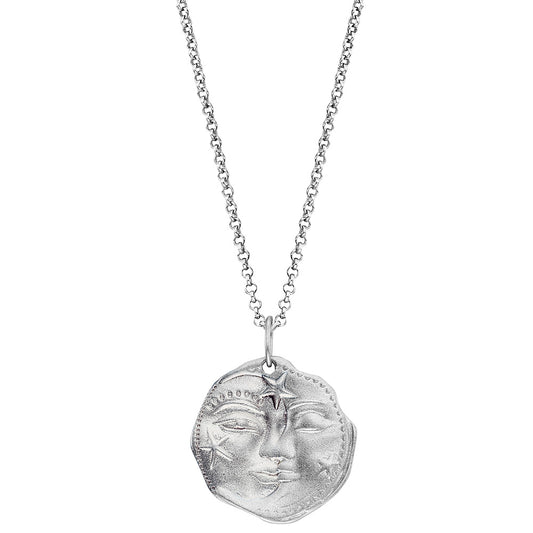 ENGELSRUFER SILVER SUN MOON & STARS COIN NECKLACE