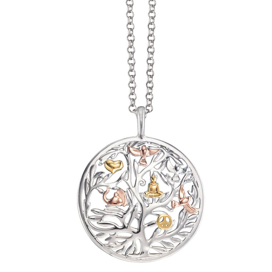 ENGELSRUFER SILVER TREE OF LIFE CIRCLE NECKLACE