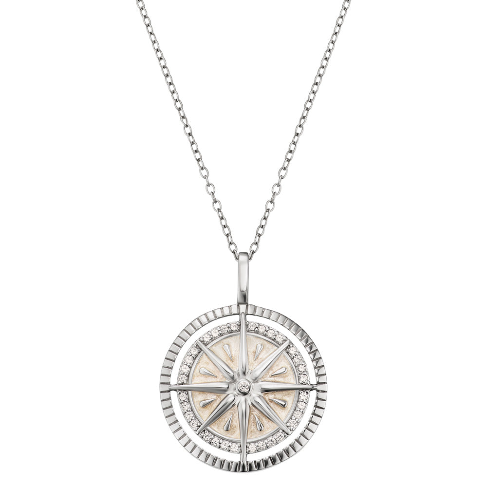 ENGELSRUFER SILVER WIND ROSE NECKLACE
