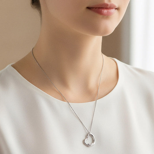 ENGELSRUFER SILVER ANGEL WING LOVE HEART NECKLACE