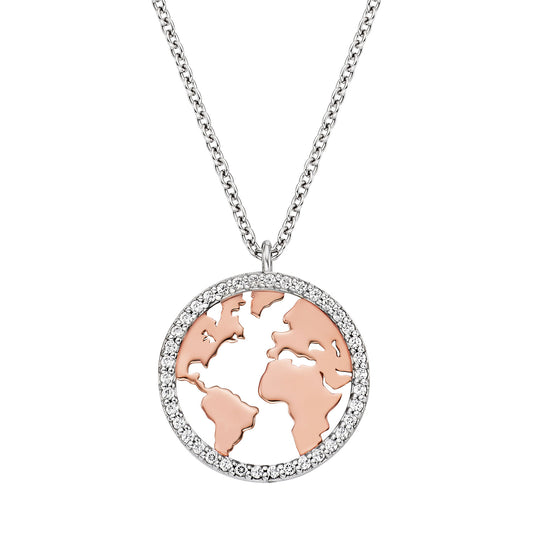 ENGELSRUFER SILVER ROSE GOLD WORLD NECKLACE