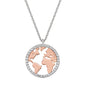 ENGELSRUFER SILVER ROSE GOLD WORLD NECKLACE
