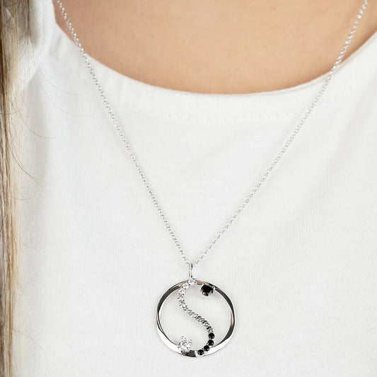 ENGELSRUFER SILVER YIN YANG BALANCE CZ NECKLACE