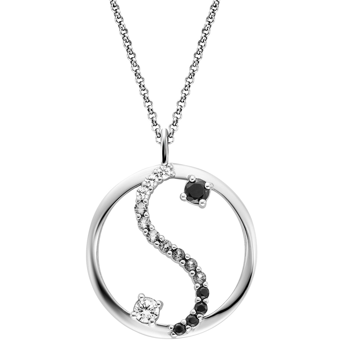 ENGELSRUFER SILVER YIN YANG BALANCE CZ NECKLACE