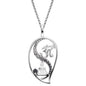 ENGELSRUFER SILVER DARK SHADE YIN YANG BALANCE BUDDHA OM CZ NECKLACE