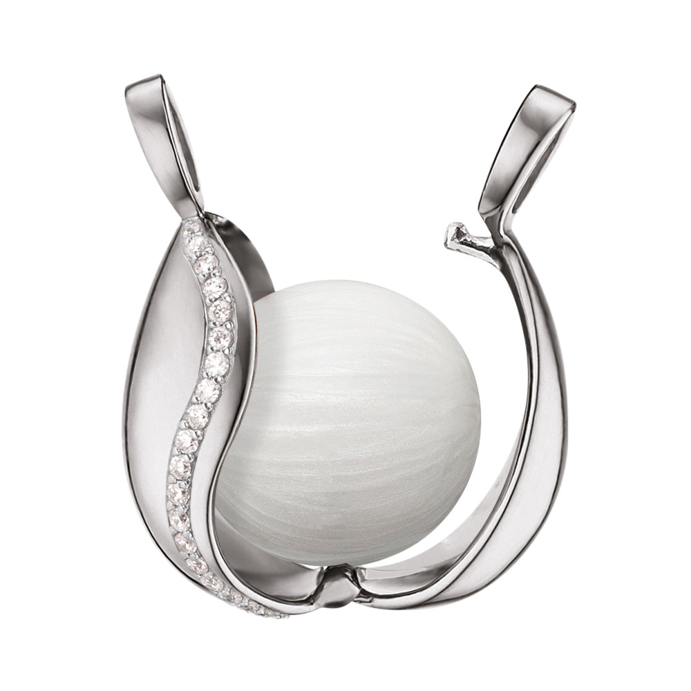 ENGELSRUFER SILVER TEAR OF HEAVEN CZ SOUNDBALL PENDANT