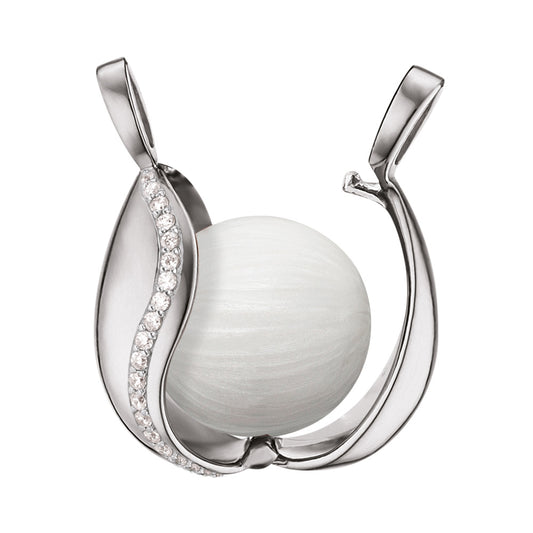 ENGELSRUFER SILVER TEAR OF HEAVEN CZ SOUNDBALL PENDANT