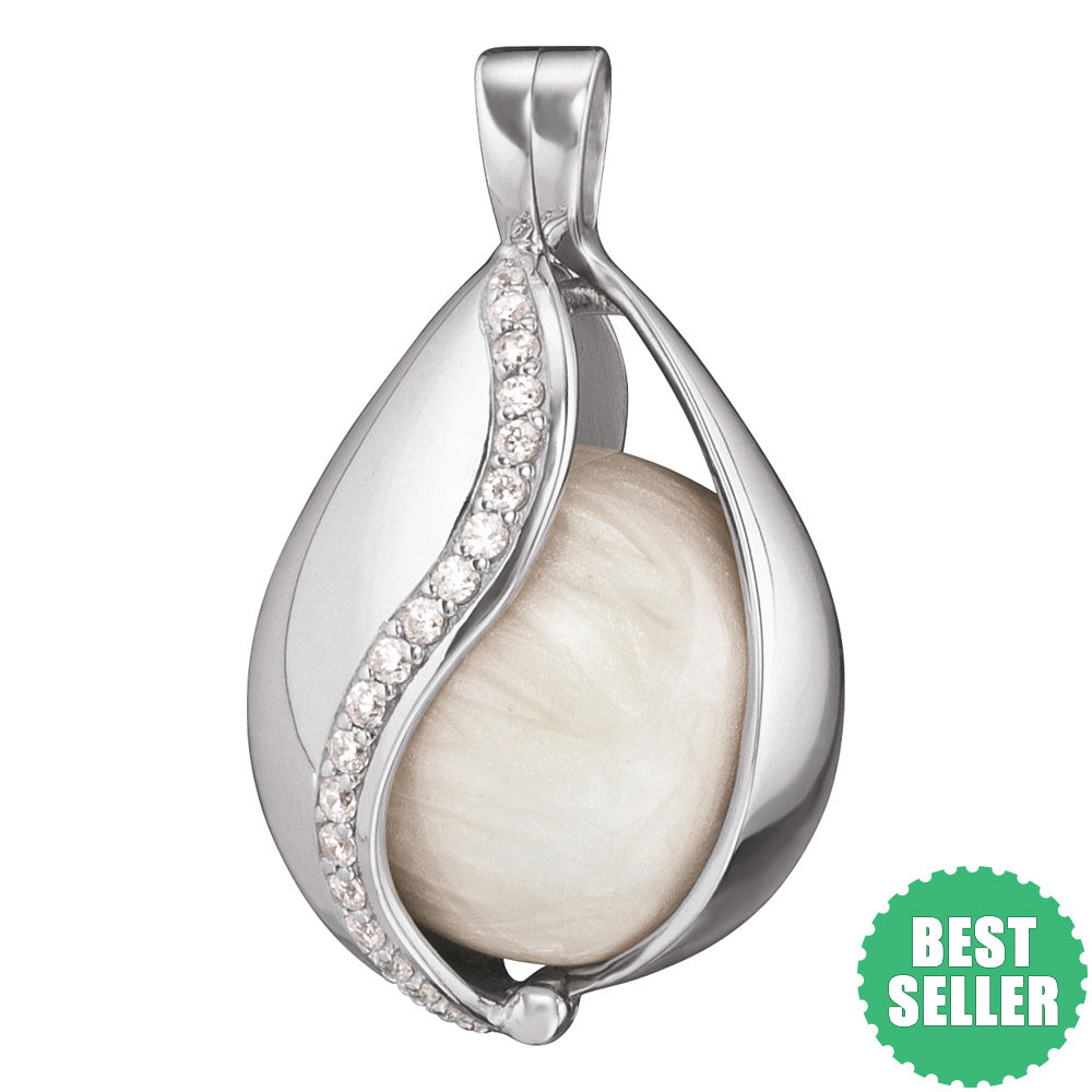 ENGELSRUFER SILVER TEAR OF HEAVEN CZ SOUNDBALL PENDANT