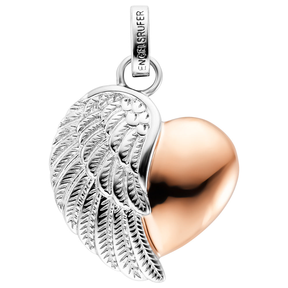 ENGELSRUFER SILVER & ROSE GOLD HEARTWING PENDANT