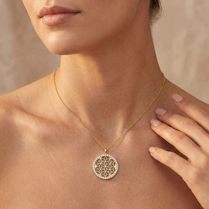 ENGELSRUFER GOLD FLOWER OF LIFE CZ PENDANT
