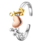 ENGELSRUFER SILVER GOLD FAITH, LOVE & HOPE ADJUSTABLE RING