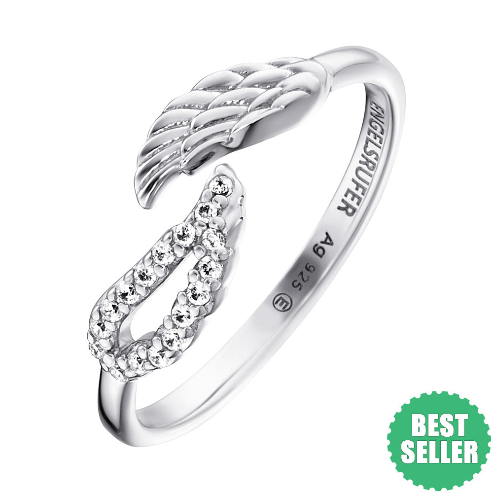 ENGELSRUFER SILVER TWIN CZ WING RING
