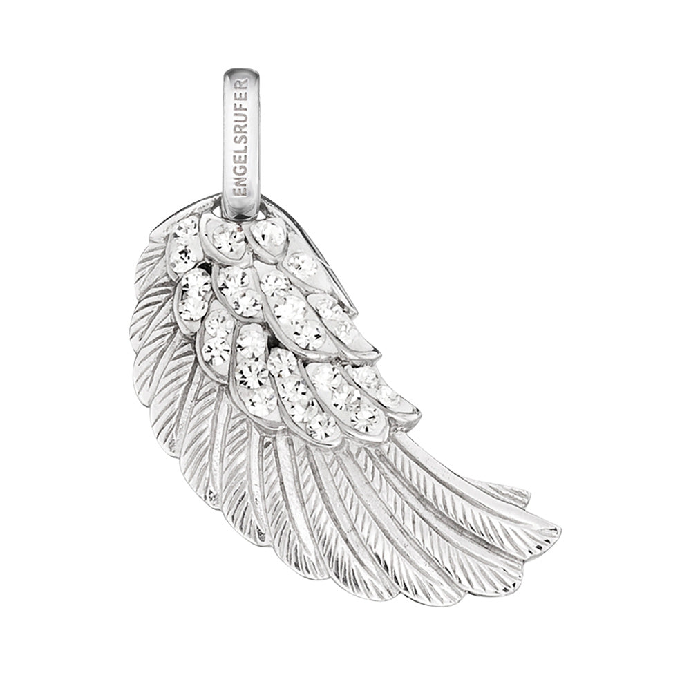 ENGELSRUFER SILVER HALF CRYSTAL MEDIUM WING PENDANT