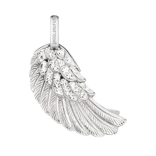 ENGELSRUFER SILVER HALF CRYSTAL MEDIUM WING PENDANT