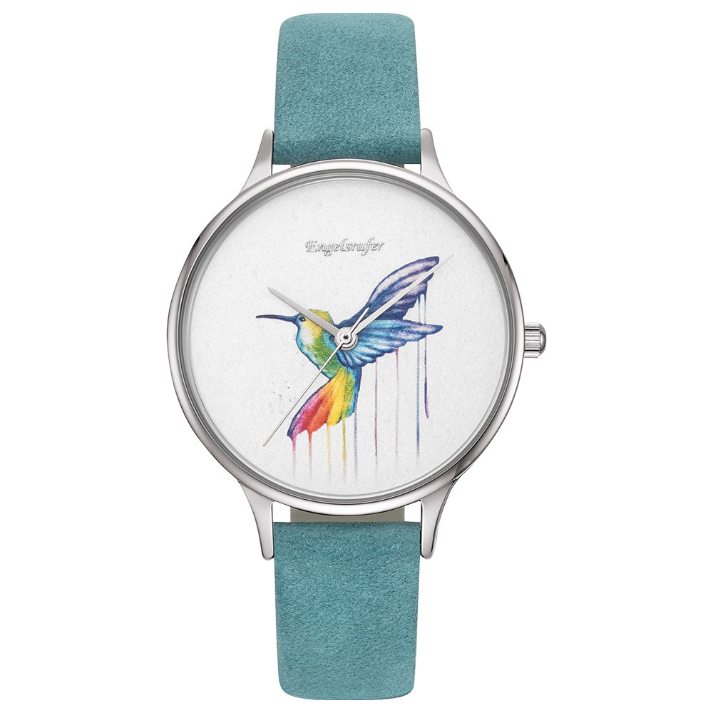 ENGELSRUFER HUMMINGBIRD PARADISE BLUE LEATHER WATCH