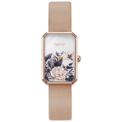 ENGELSRUFER ROMANTIC GARDEN OBLONG ROSE GOLD WATCH