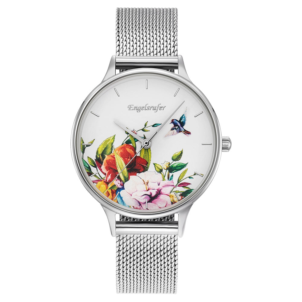 ENGELSRUFER ROMANTIC GARDEN SILVER MESH WATCH