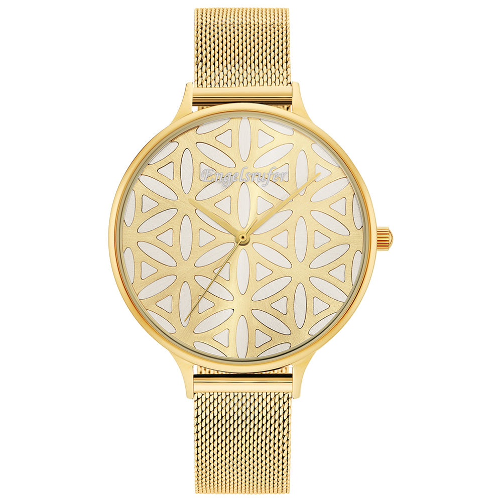 ENGELSRUFER FLOWER OF LIFE GOLD MESH WATCH