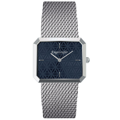 ENGELSRUFER SILVER FLOWER OF LIFE NIGHT BLUE LIMITED EDITION WATCH