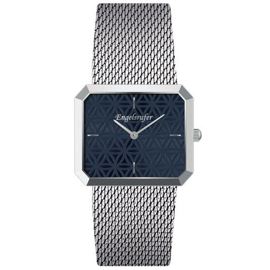 ENGELSRUFER SILVER FLOWER OF LIFE NIGHT BLUE LIMITED EDITION WATCH
