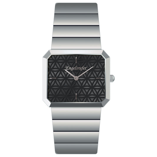 ENGELSRUFER SILVER FLOWER OF LIFE BLACK LIMITED EDITION WATCH