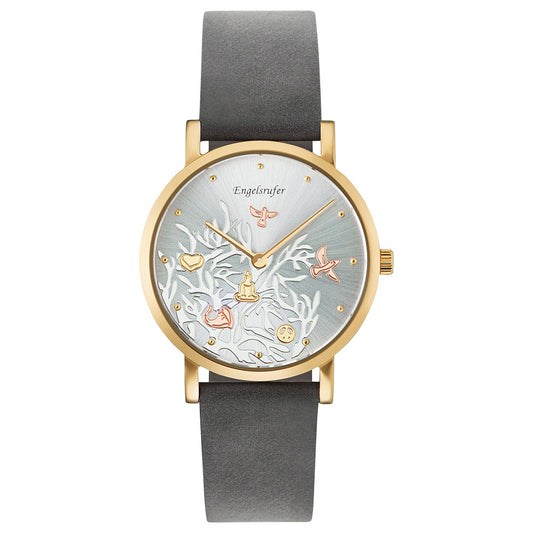 ENGELSRUFER TREE OF LIFE DIAL GOLD LEATHER WATCH