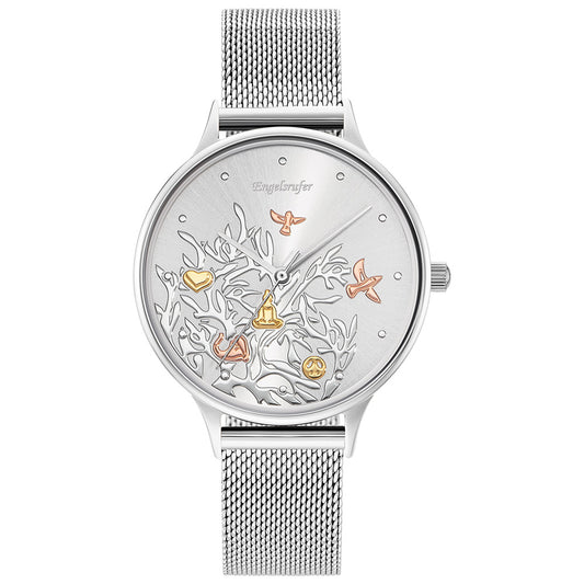 ENGELSRUFER TREE OF LIFE SILVER MESH WATCH