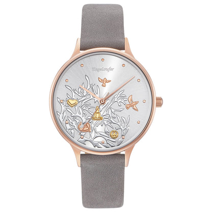 ENGELSRUFER TREE OF LIFE ROSE GOLD LEATHER WATCH