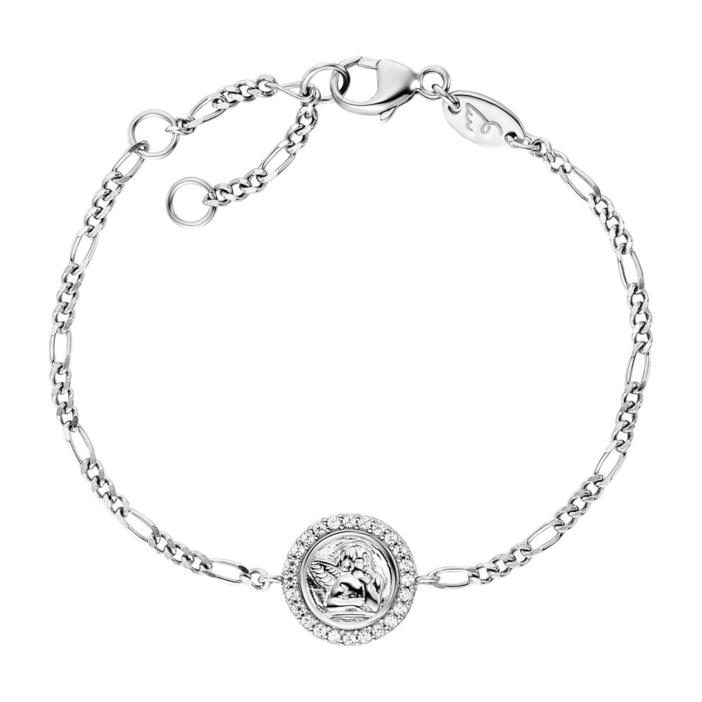 HERZENGEL CHERUB ANGEL MEDALLION CZ BRACELET