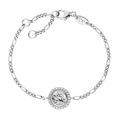 HERZENGEL CHERUB ANGEL MEDALLION CZ BRACELET