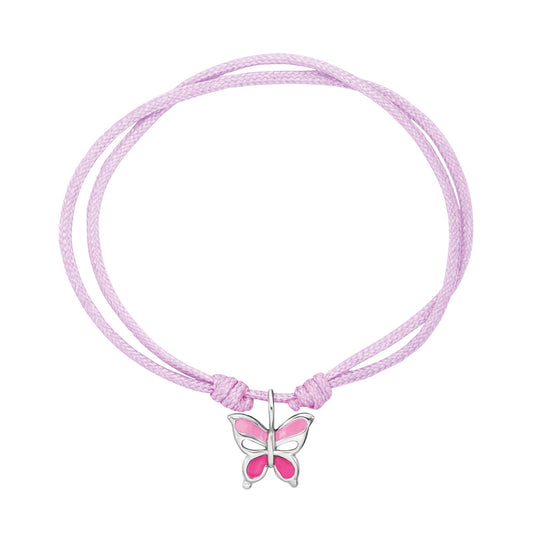 HERZENGEL SILVER BUTTERFLY ADJUSTABLE CORD BRACELET
