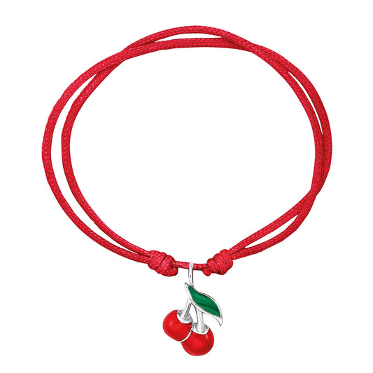 HERZENGEL SILVER CHERRY ADJUSTABLE CORD BRACELET