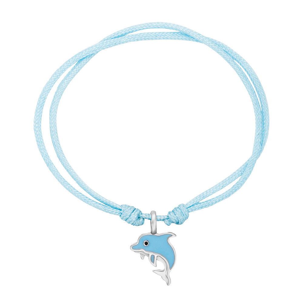 HERZENGEL SILVER DOLPHIN ADJUSTABLE CORD BRACELET