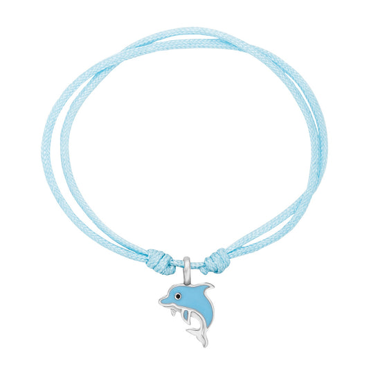 HERZENGEL SILVER DOLPHIN ADJUSTABLE CORD BRACELET