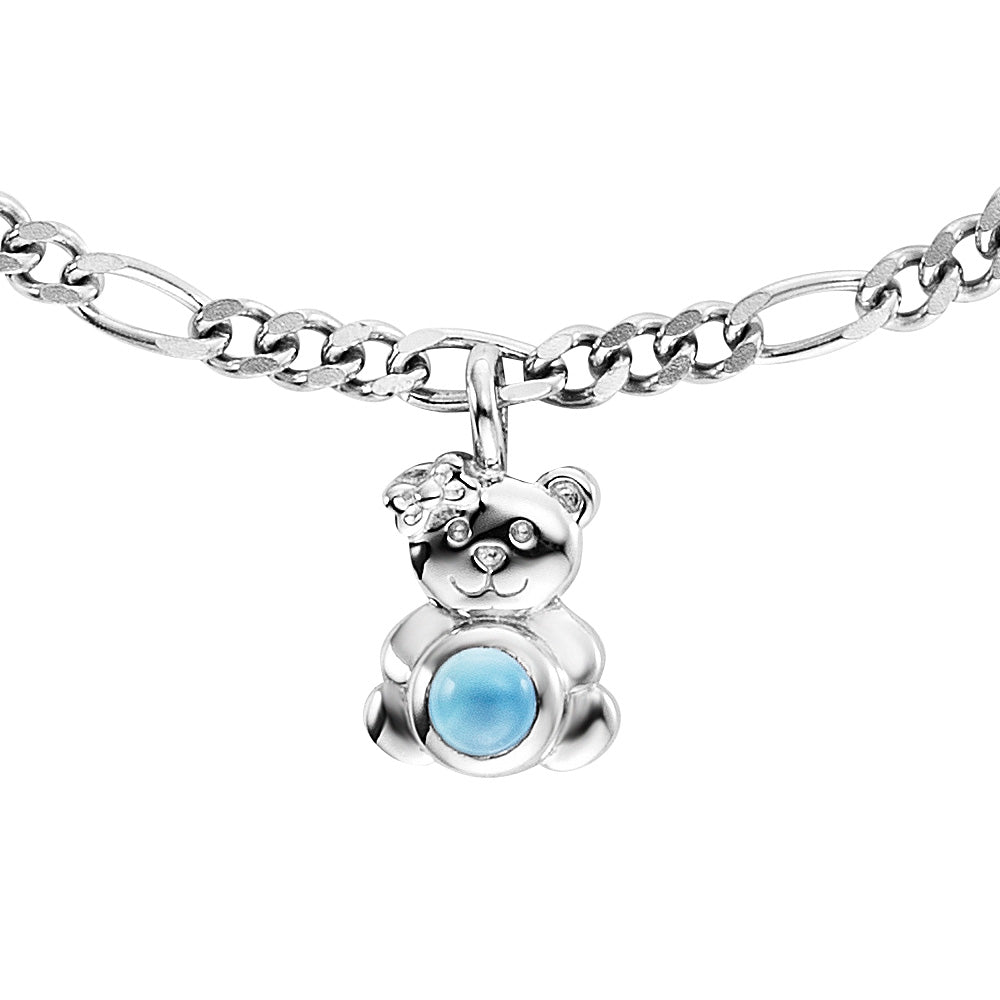 HERZENGEL SILVER TEDDY BLUE AGATE BRACELET