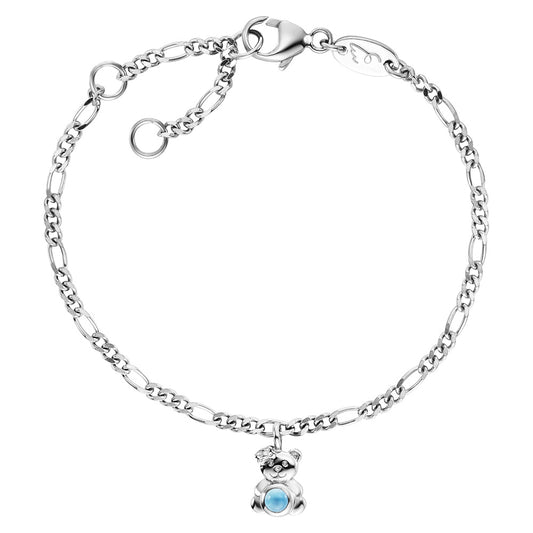 HERZENGEL SILVER TEDDY BLUE AGATE BRACELET