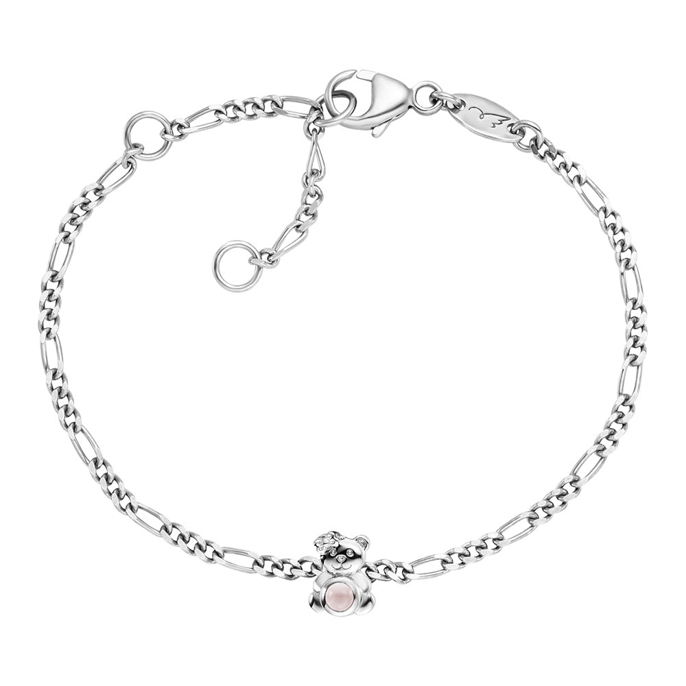 HERZENGEL SILVER TEDDY ROSE QUARTZ BRACELET