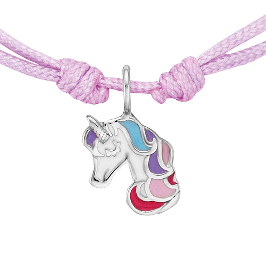 HERZENGEL SILVER UNICORN ADJUSTABLE CORD BRACELET