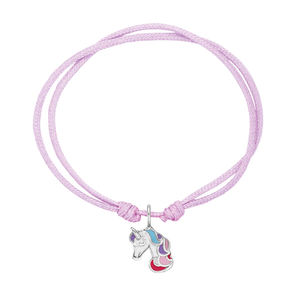 HERZENGEL SILVER UNICORN ADJUSTABLE CORD BRACELET