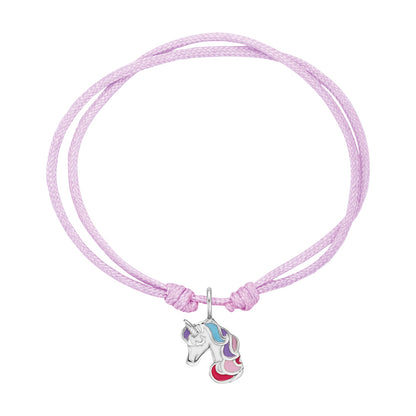 HERZENGEL SILVER UNICORN ADJUSTABLE CORD BRACELET