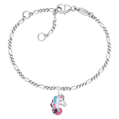 HERZENGEL SILVER UNICORN ENAMEL BRACELET