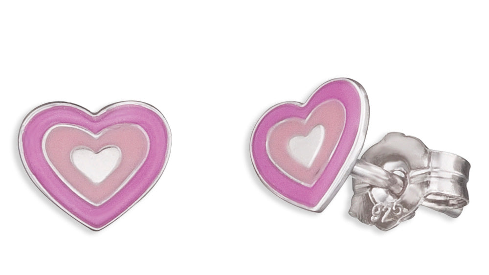 HERZENGEL PINK HEART ENAMEL EARRINGS