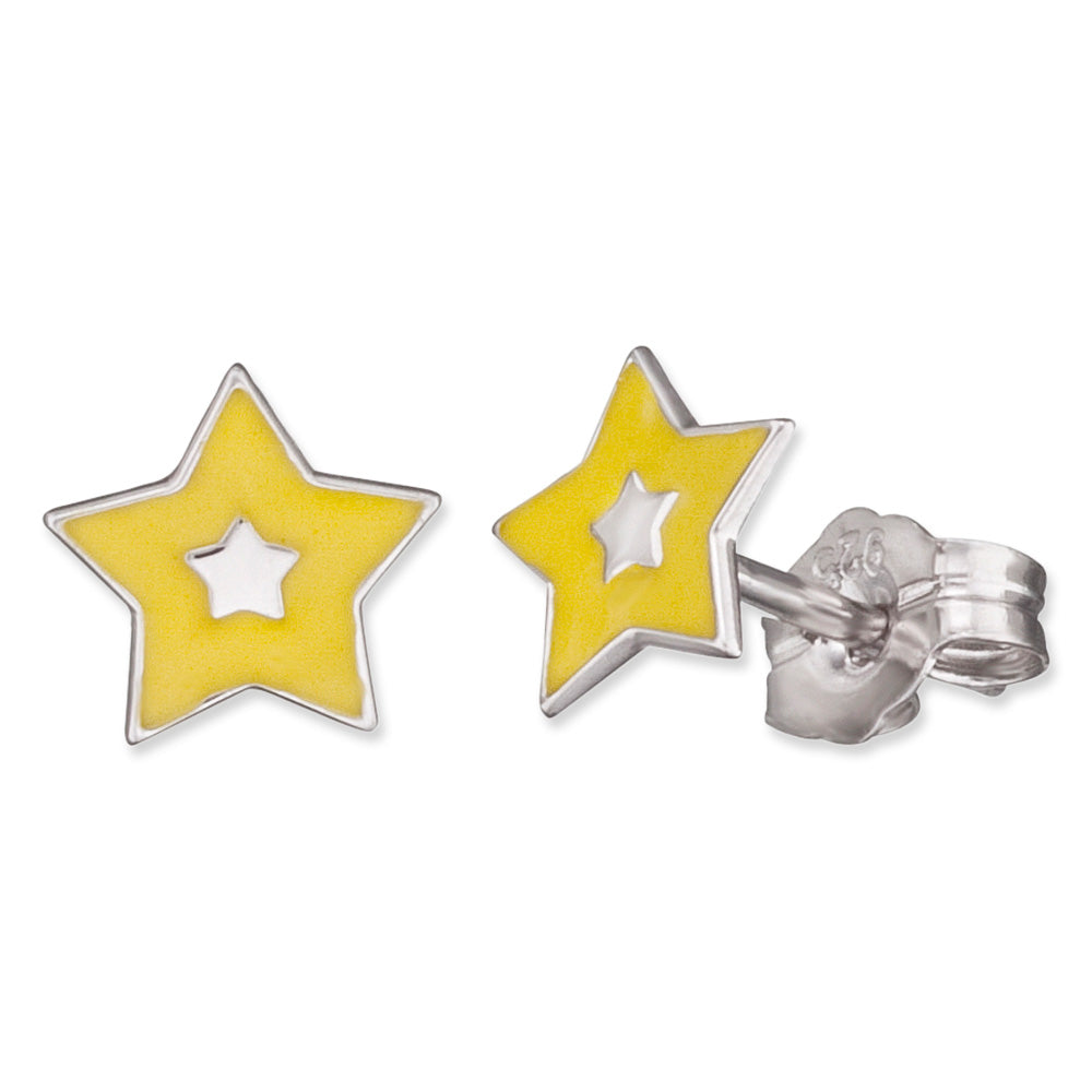 HERZENGEL BRILLIANT STAR ENAMEL EARRINGS
