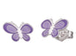 HERZENGEL PURPLE BUTTERFLY ENAMEL EARRINGS