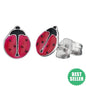 HERZENGEL RED LADYBUG ENAMEL EARRINGS