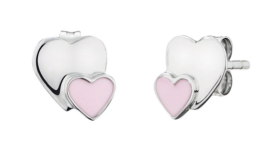 HERZENGEL TWO HEARTS ENAMEL EARRINGS