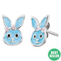HERZENGEL BLUE BUNNY ENAMEL EARRINGS